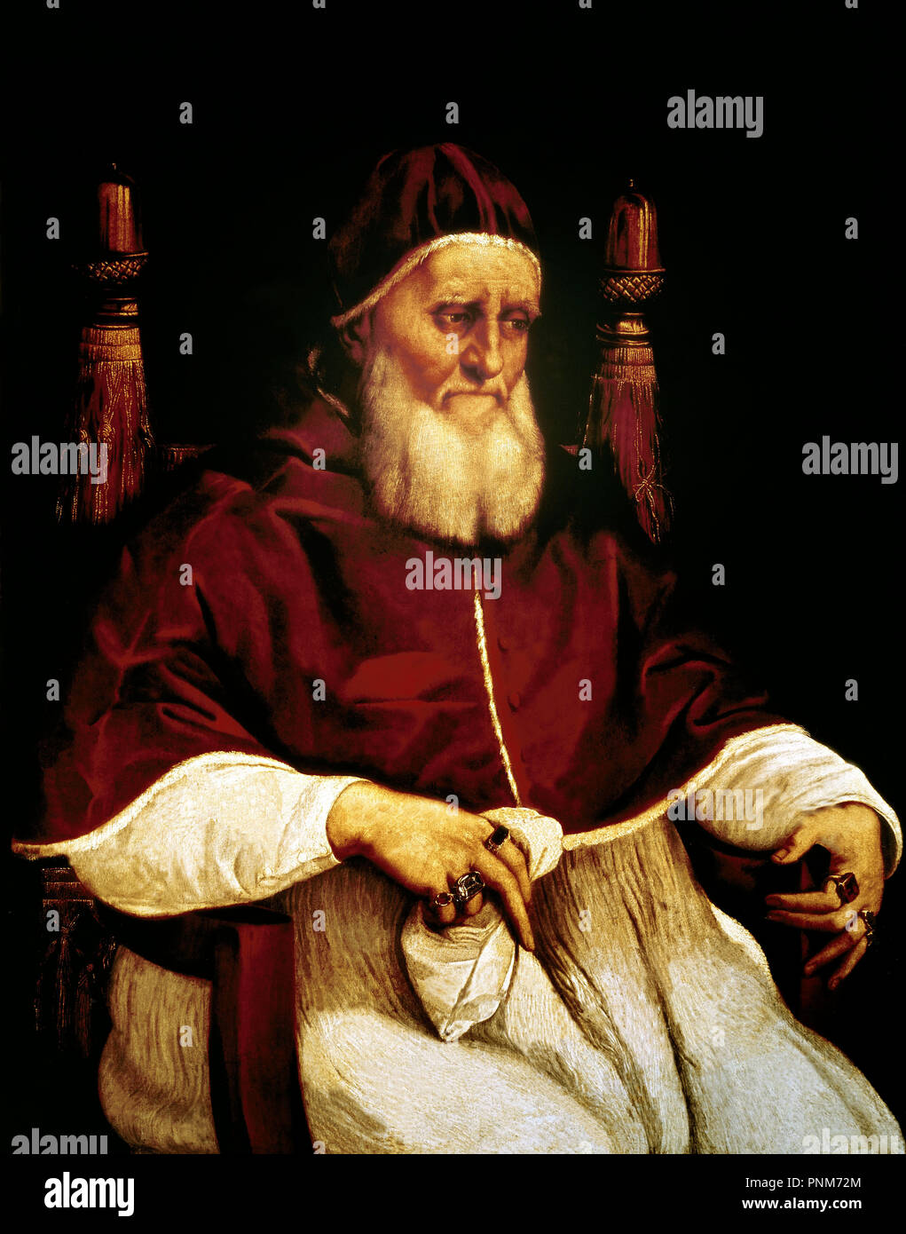 Giulio II (Giulio II (1443-1513, Papa dal 1503 al 1513. Firenze, uffici Gallery. Autore: Raffaello. Posizione: GALERIA DE LOS UFFIZI. Florenz. ITALIA. Foto Stock