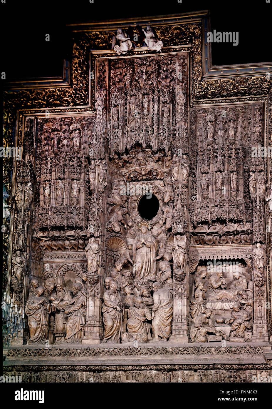 RETABLO MAYOR CON ELEMENTOS GOTICOS Y RENANCENTISTAS - 1509 - alabastro. Autore: FORMENT DAMIAN. Posizione: BASILICA DEL PILAR. Saragozza. Saragozza Zaragoza. Spagna. Foto Stock