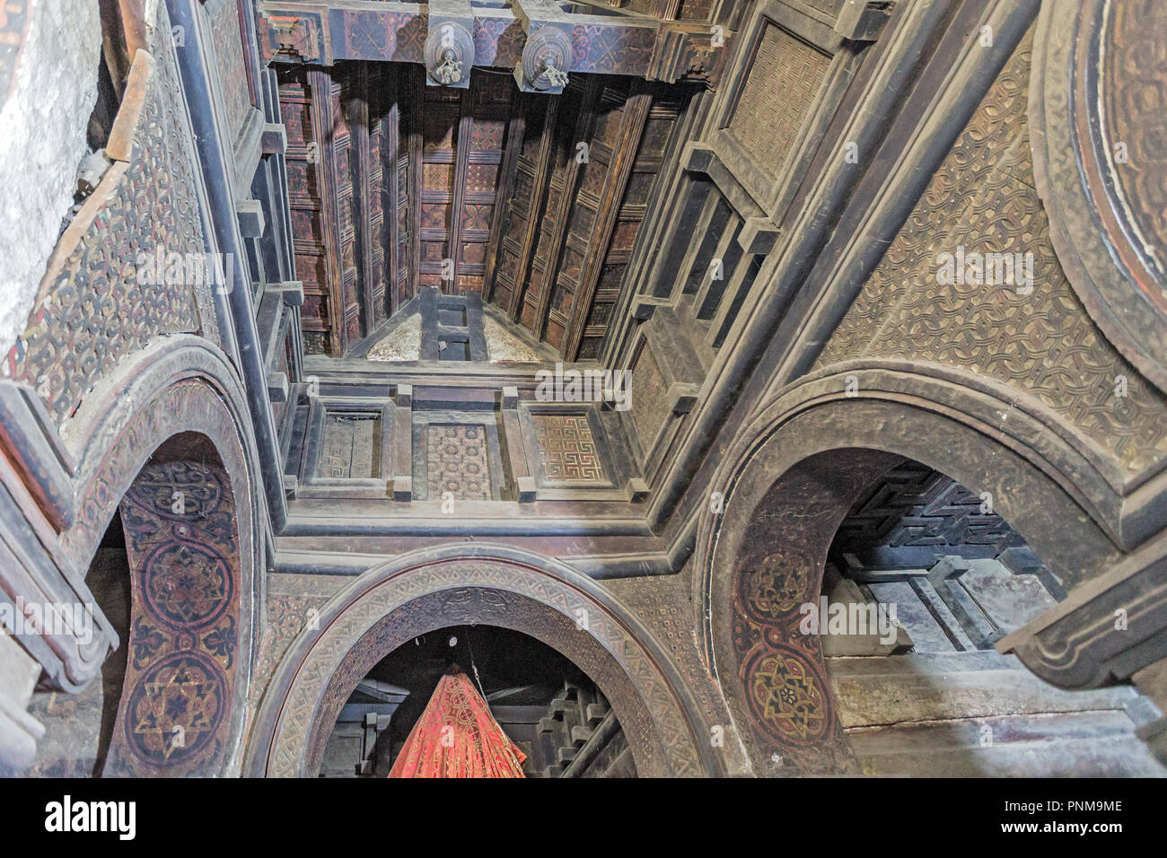 Interno: Yemrehanna Kristos Monastero, Lalibela, Etiopia Foto Stock