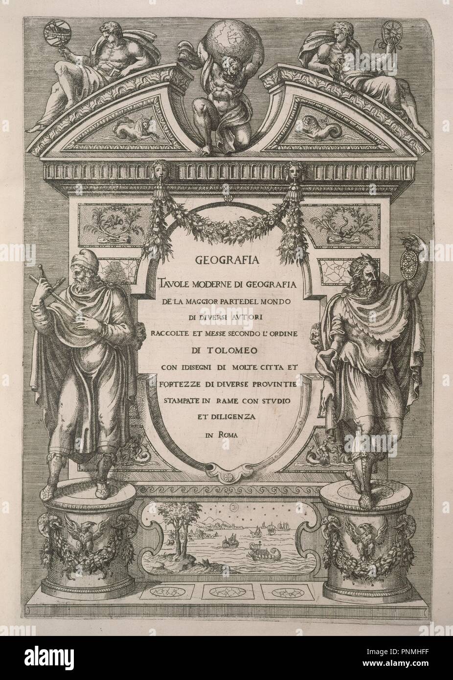 TAVOLE MODERNE DI GEOGRAFIA - XVI secolo EDITION. Autore: Tolomeo, Claudio. Posizione: Palacio Real-biblioteca. MADRID. Spagna. Foto Stock