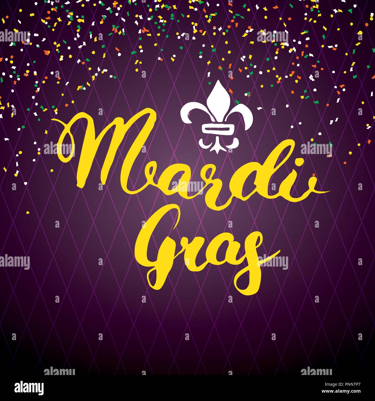 Mardi Gras Lettering calligrafico. Typographic Greeting Card Design. Calligraphy scritte per il messaggio di saluto festivo. Disegnata a mano scritte Vettore Testo illu Illustrazione Vettoriale
