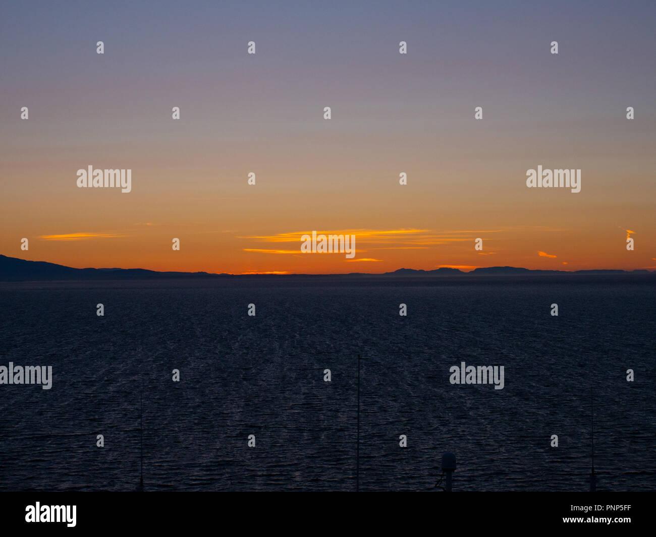 Alaska Cruise Sunset Foto Stock