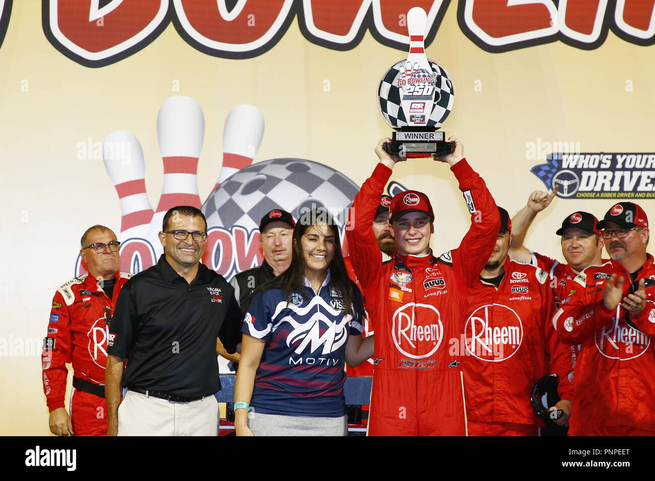 Richmond, Virginia, Stati Uniti d'America. Xxi Sep, 2018. Christopher Bell (20) vince il Go Bowling 250 a Richmond Raceway in Richmond, Virginia. Credito: Chris Owens Asp Inc/ASP/ZUMA filo/Alamy Live News Foto Stock