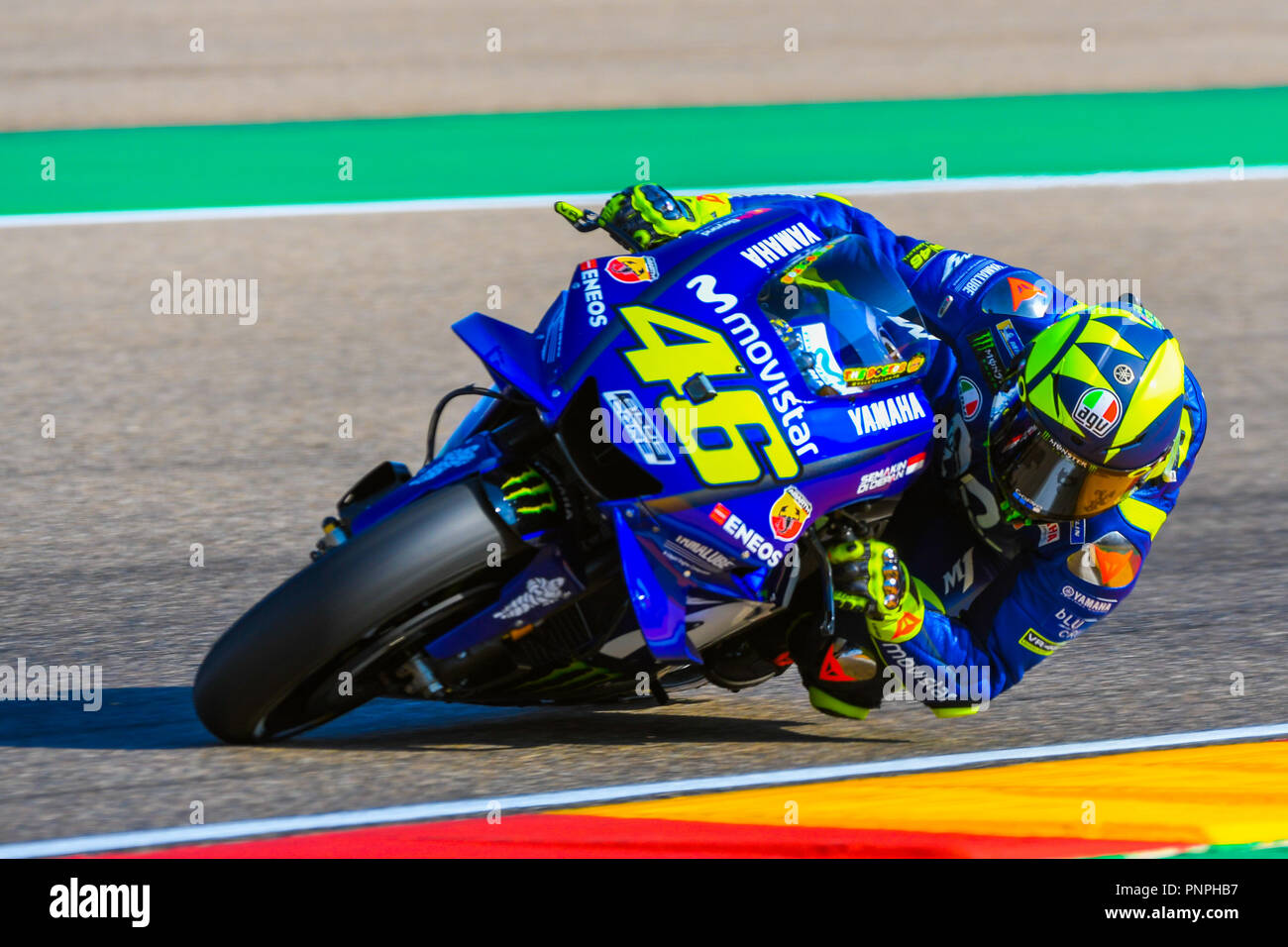 VALENTINO ROSSI (46) di Italia e Movistar Yamaha Moto GP durante il moto GP  Libere 3