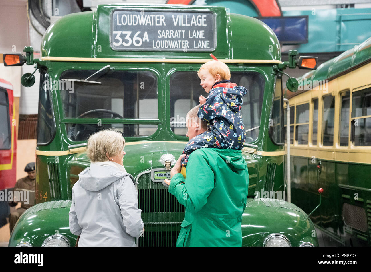Le scene del Museo dei Trasporti di Londra Depot, che apre le sue porte al pubblico due volte l'anno. Foto Data: Sabato, 22 settembre 2018. Foto: Roger Garfield/Alamy Live News Foto Stock