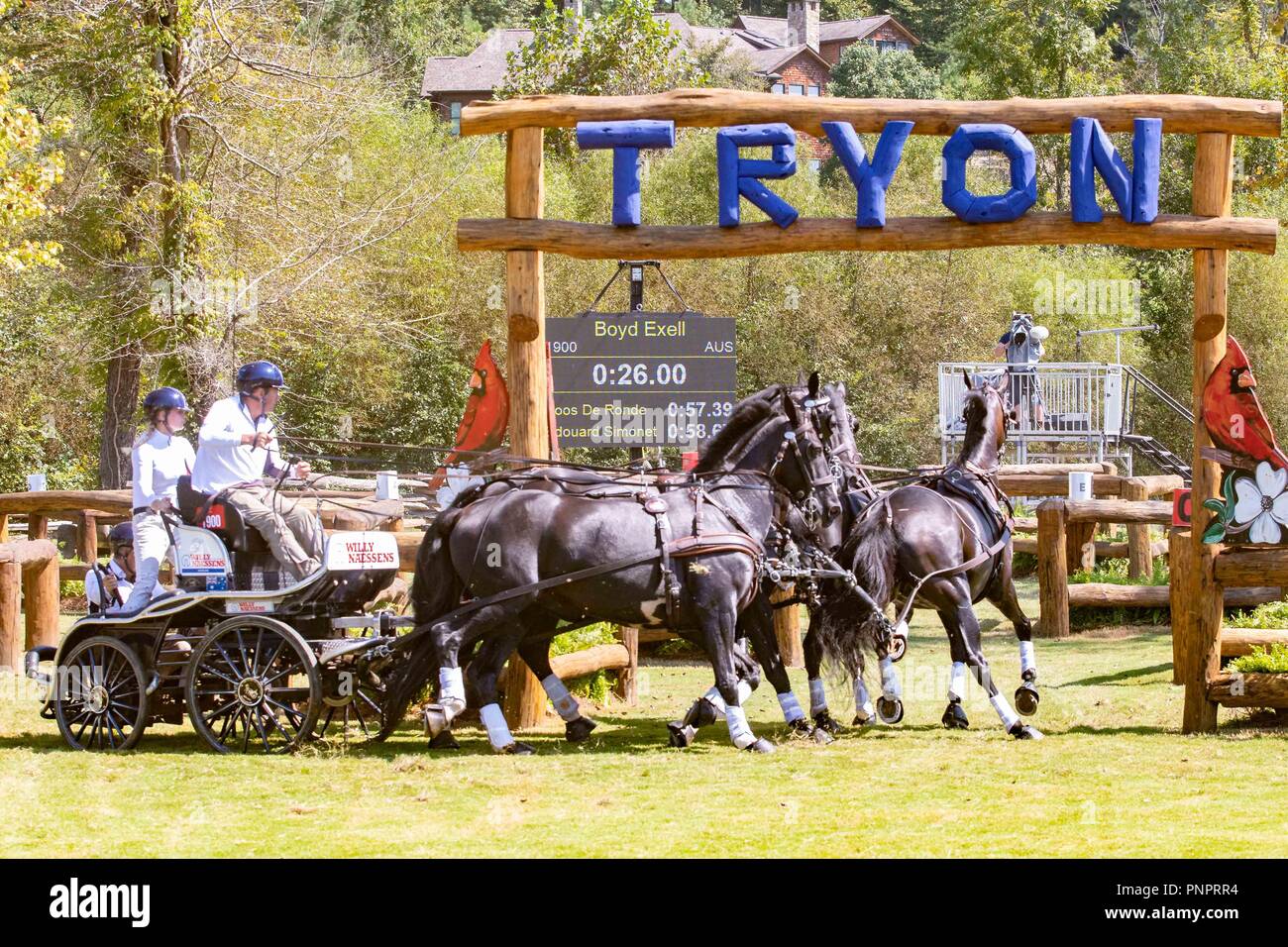 Tryon, Stati Uniti d'America. Il 22 settembre 2018. Boyd Exell. FEI World Team e singoli Campionati di guida. AUS. Giorno 11. Giochi equestri mondiali. WEG 2018 Tryon. Carolina del Nord. Stati Uniti d'America. 22/09/2018. Credito: Sport In immagini/Alamy Live News Foto Stock