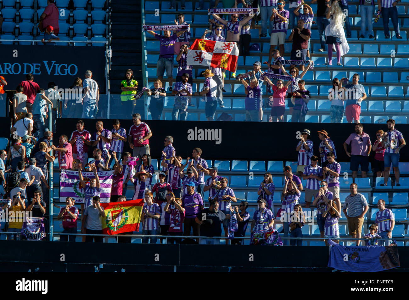 Vigo, Spagna. 22 Sept; 2018. La Liga match tra Real Club Celta de Vigo e Real Valladolid in Balaidos stadium; Vigo; Punteggio finale 3-3. Credito: Brais Seara/Alamy Live News Foto Stock