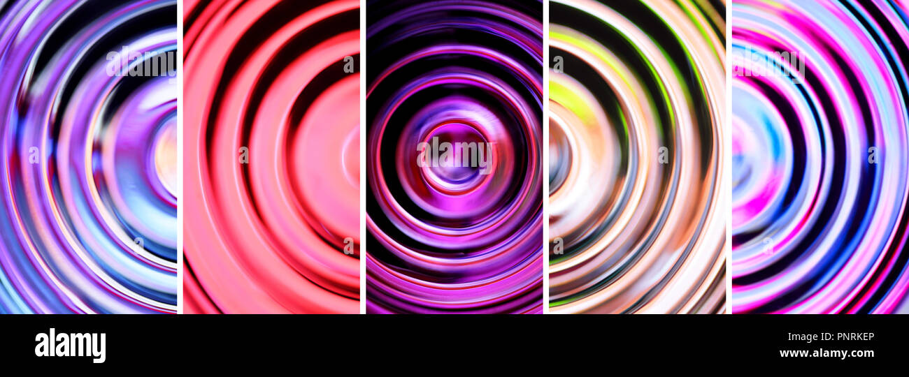 Abstract sfondi sfocati con cerchi concentrici - Set di HD 16:9 sfondi dello schermo per smartphone Foto Stock