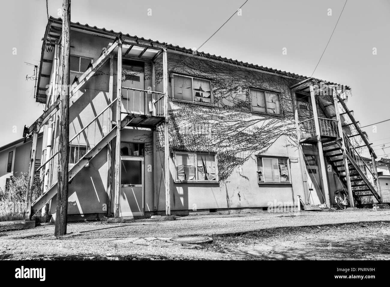 Appartamento abbandonate case, Kanazawa, Giappone Foto Stock