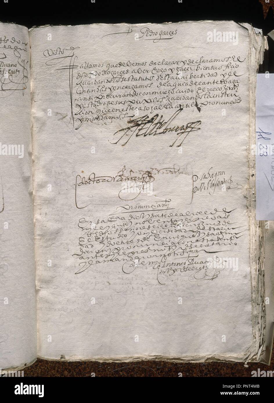 LIBRO DE VISITAS Y PUPILAJES-CONTROL-S XVI-. Autore: Cardenal Cisneros. Posizione: UNIVERSIDAD BIBLIOTECA. SALAMANCA. Spagna. Foto Stock