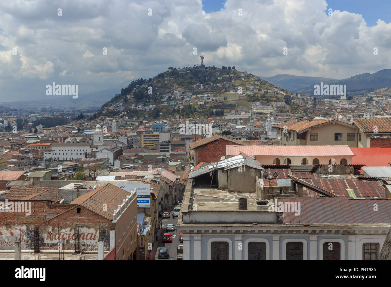 Veduta aerea della capitale di Ecuador quito Foto Stock