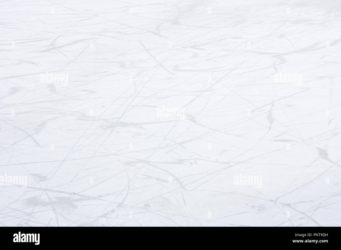 Abstract soft scribble linee su sfondo bianco: inverno pista di pattinaggio su ghiaccio dettaglio con lama segni e graffi Foto Stock