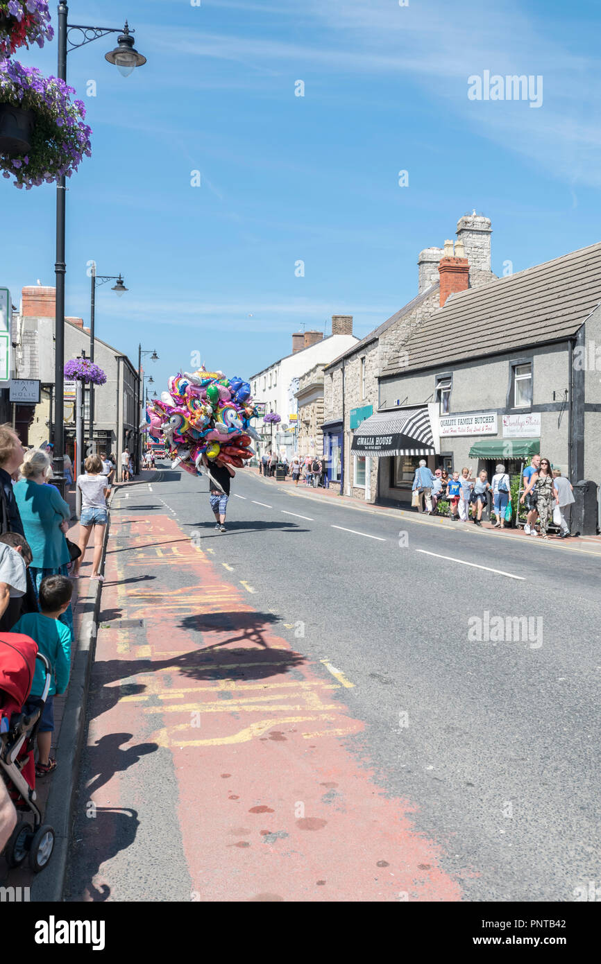Abergele il carnevale e il destino 14 luglio 2018 sulla costa settentrionale del Galles Foto Stock