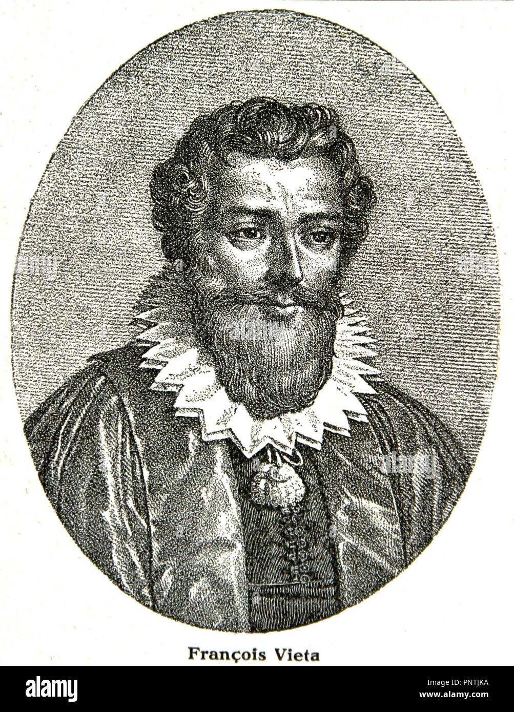 RETRATO DE FRANÇOIS VIETE (1540-1603) - MATEMATICO Francesca. Foto Stock