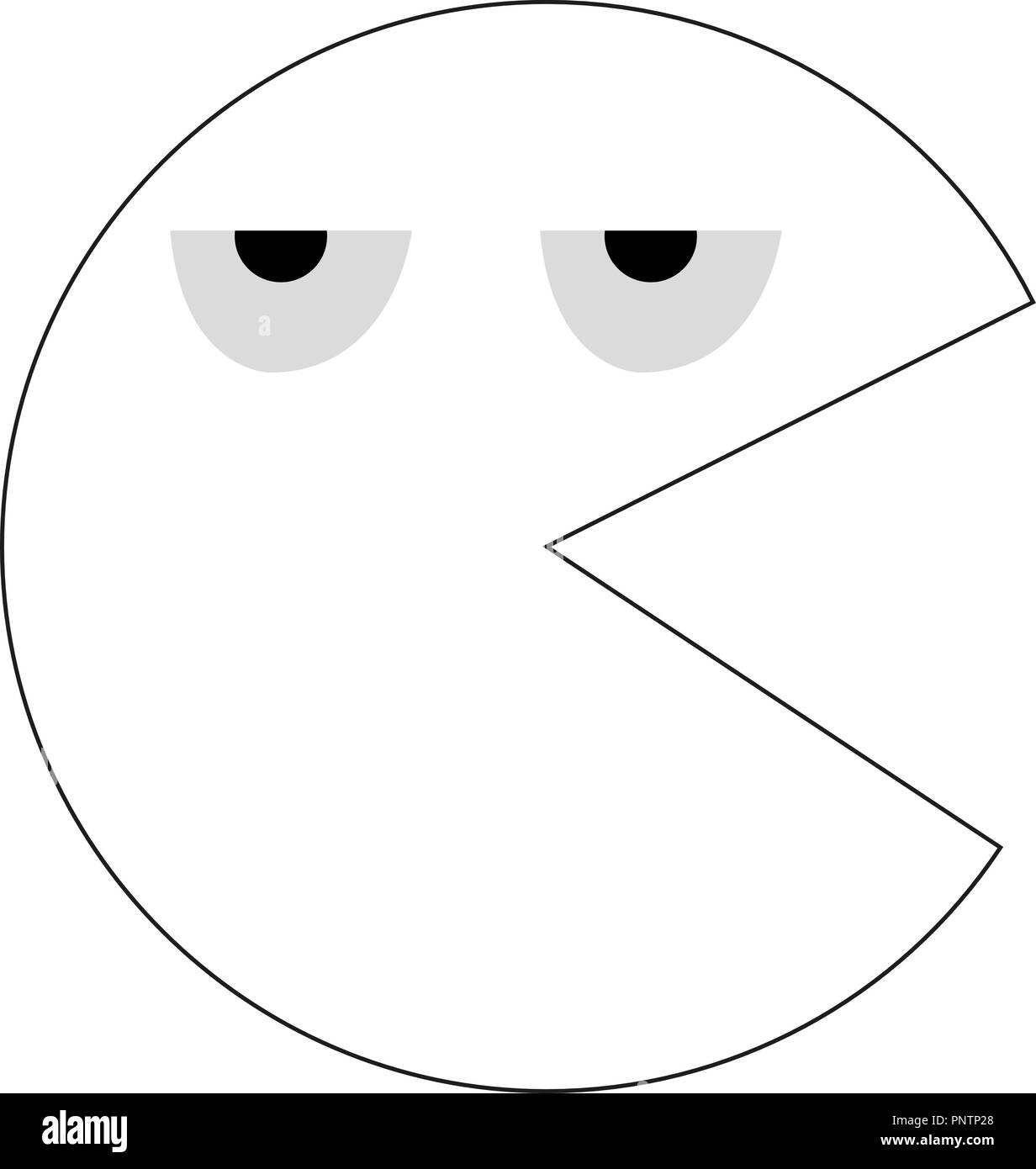 Pacman vettore icona simbolo segno su eps bianco10 Illustrazione Vettoriale