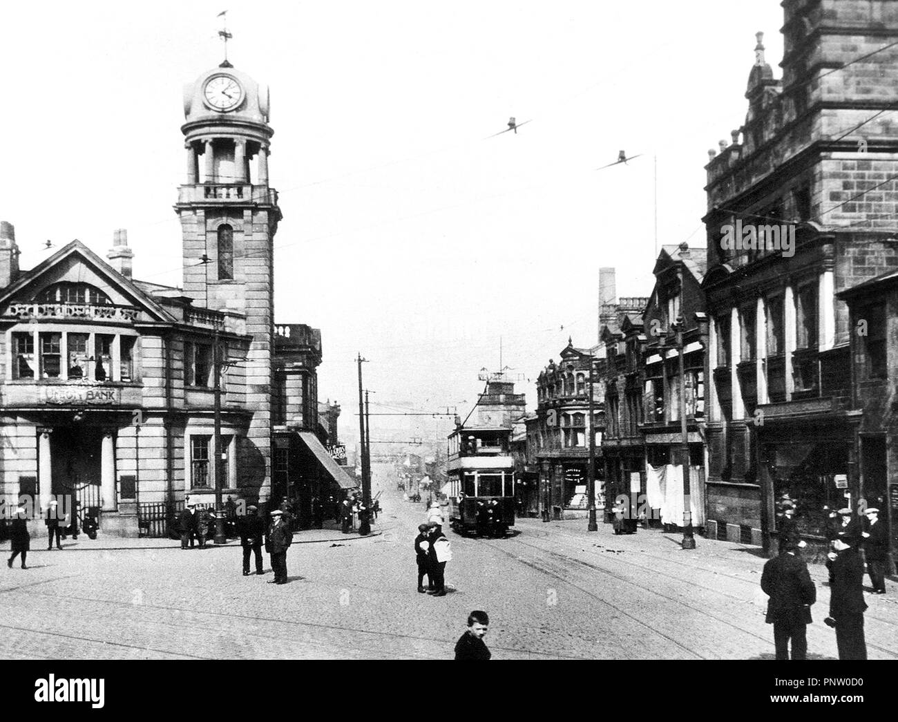 Leeds Road, Nelson, agli inizi del novecento Foto Stock