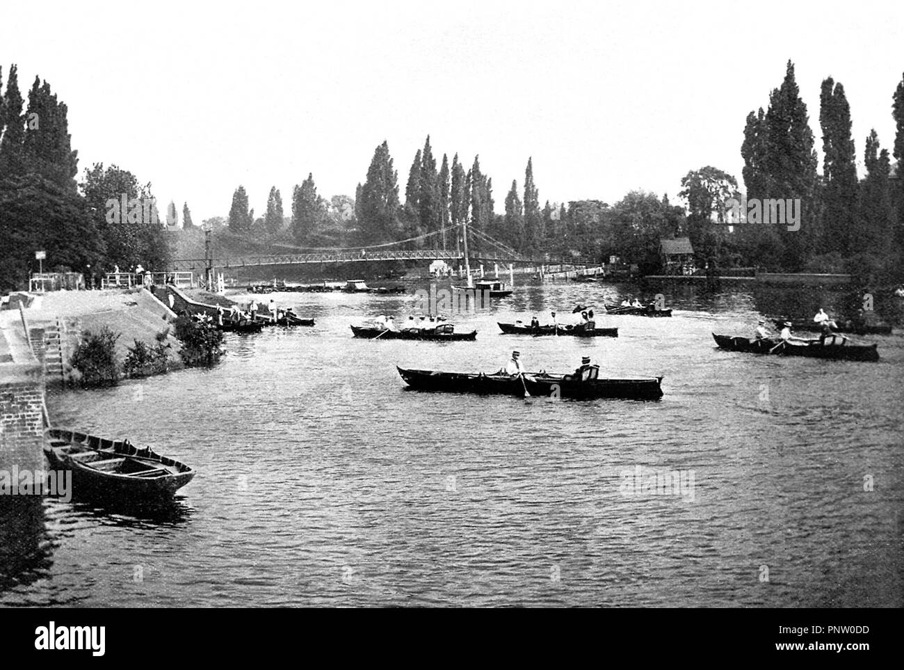 Teddington Lock, primi 1900s Foto Stock