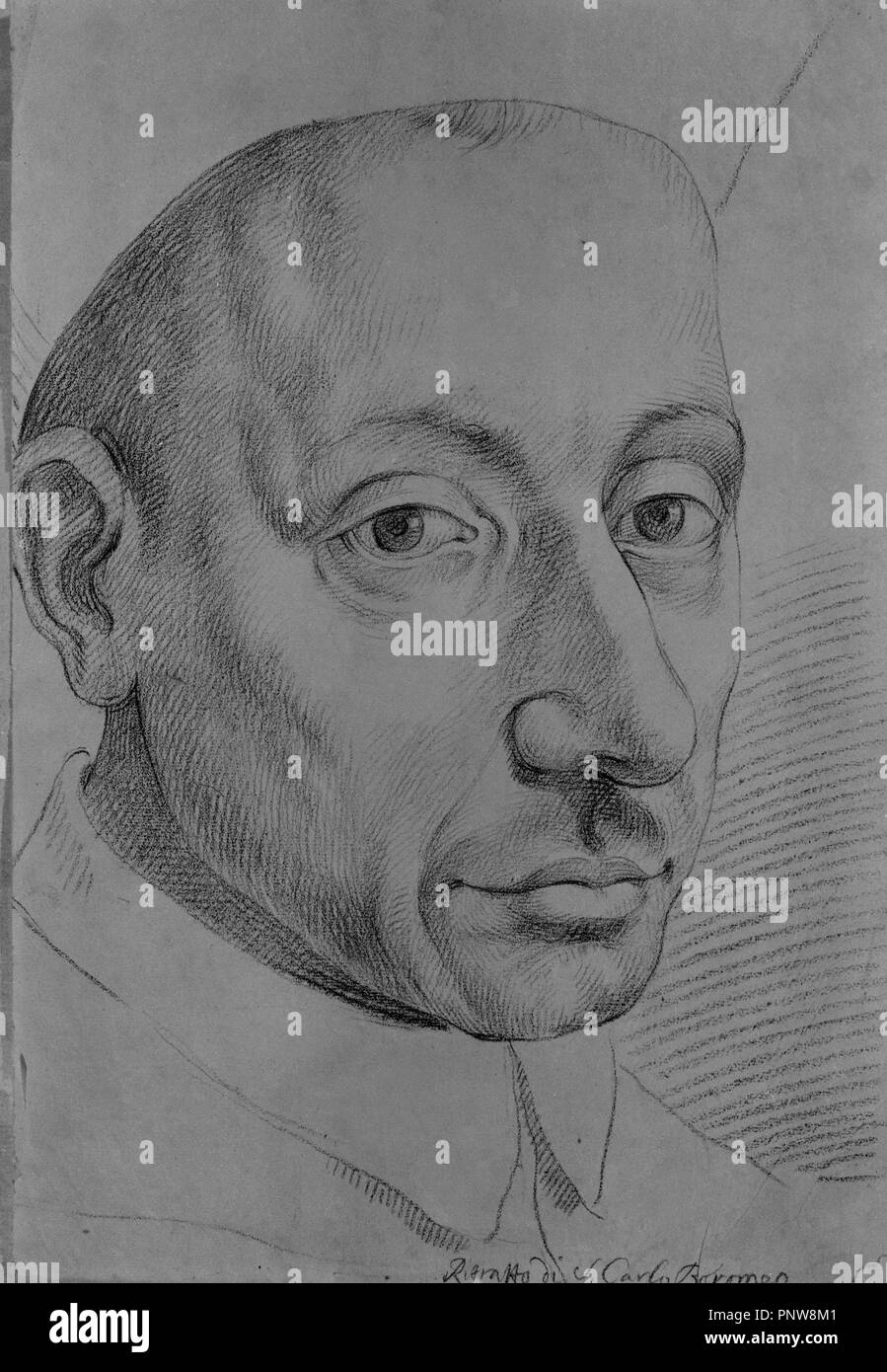 RETRATO DE SAN CARLOS BORROMEO (1538/1584) - REFORMADOR CATOLICO. Posizione: Academia de la historia-COLECCION. MADRID. Spagna. Foto Stock