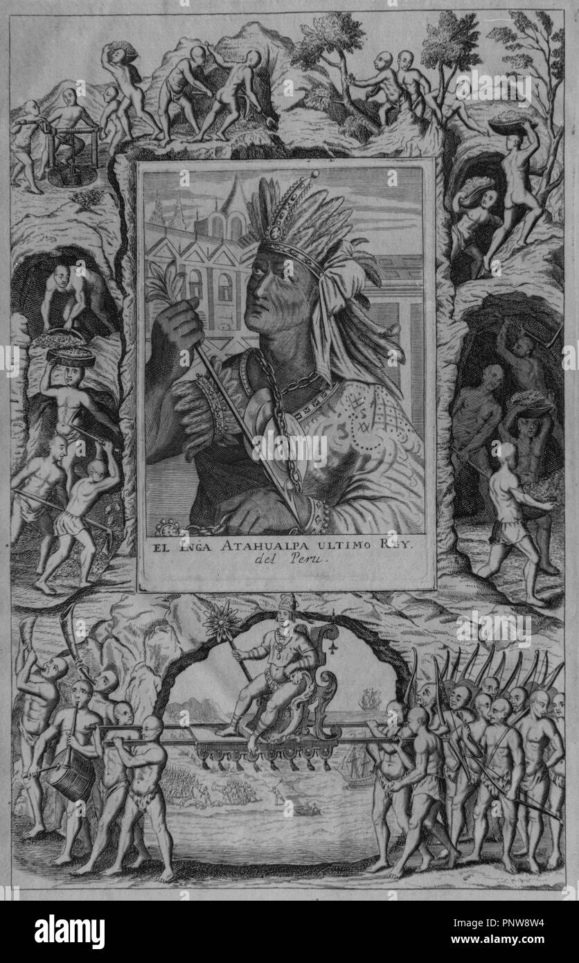ATAHUALPA - 1500/1533 - ULTIMO REY DEL PERÙ - EMPERADOR INCA - S XVI. Posizione: Biblioteca Nacional-COLECCION. MADRID. Spagna. Foto Stock