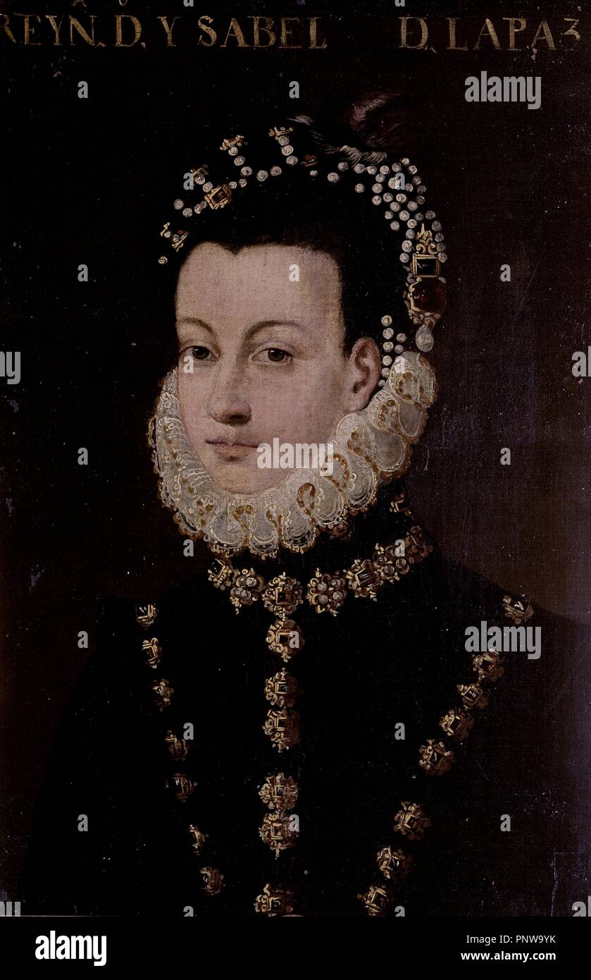 RETRATO de Isabel de Valois (1546-1568) - ISABEL DE LA PAZ - TERCERA ESPOSA DE FELIPE II - SIGLO XVI. Autore: anonimo SIGLO XVI. Posizione: MUSEO HOSPITAL DE SANTA CRUZ. Toledo. Spagna. Foto Stock