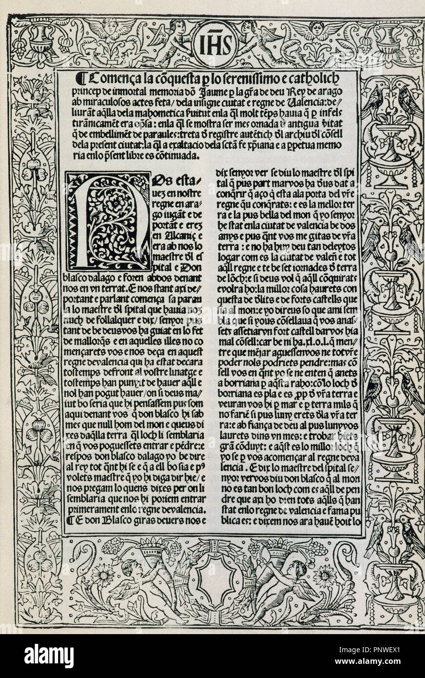 Il XVI secolo. "Recopilacion de privilegios reales del Reino y la ciudad de Valencia" (Collezione di privilegi reale del regno e la città di Valencia). Opera scritta dal notaio Luis Alanya. A cura di Valencia (Spagna), 1515. Foto Stock