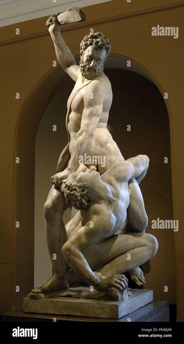 Di Sansone e il Filisteo di Giambologna (1529-1608). Il marmo. Italia (Firenze), 1560-62. Victoria and Albert Museum. Londra. In Inghilterra. Regno Unito. Foto Stock