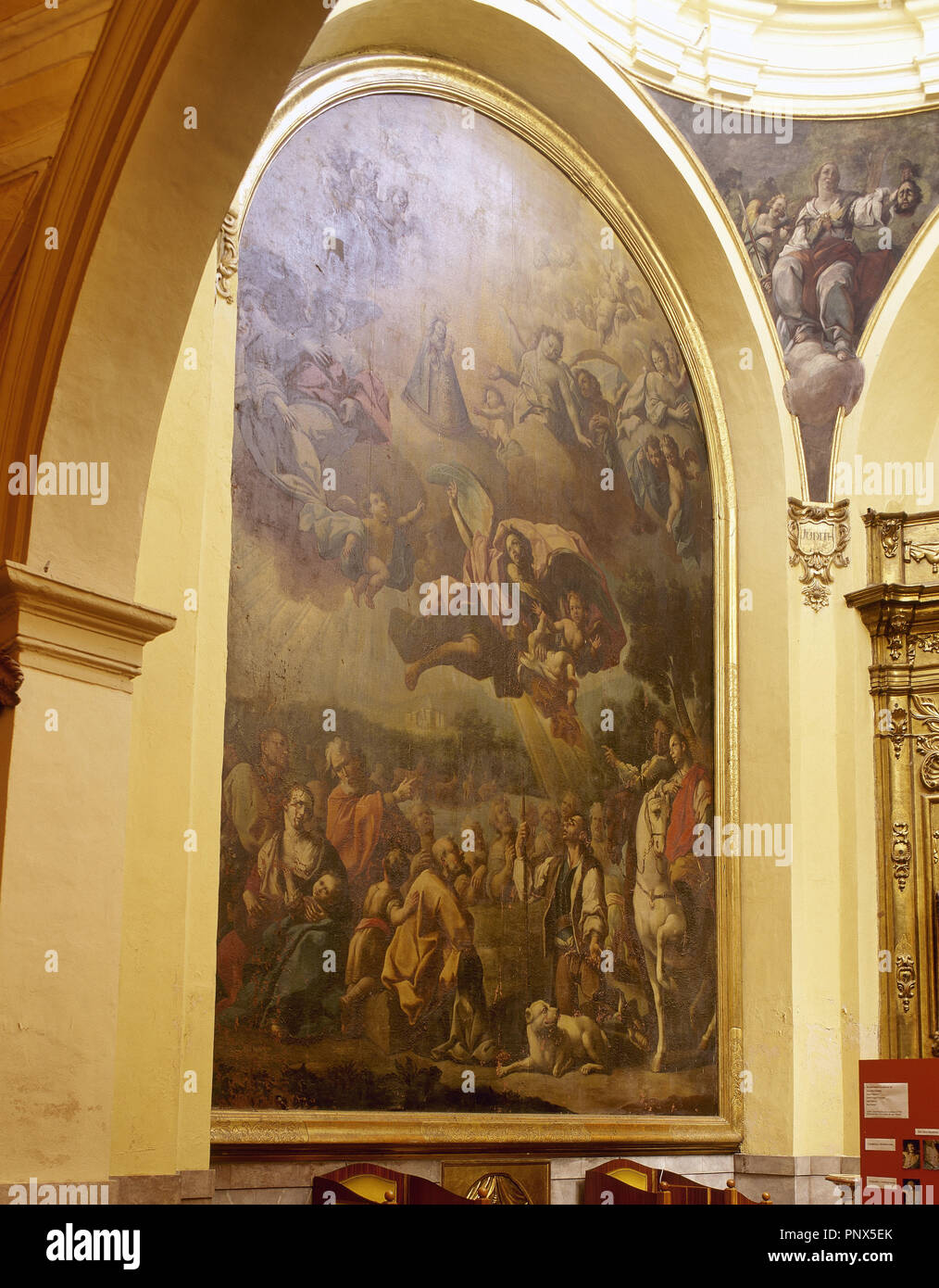 Apparizione della Madonna di Saragozza la Vieja ,1750. Dal Barocco spagnolo pittore Jose Luzan (1710-1785). Chiesa di San Miguel de los Navarros. Saragozza, Aragona, Spagna. Foto Stock