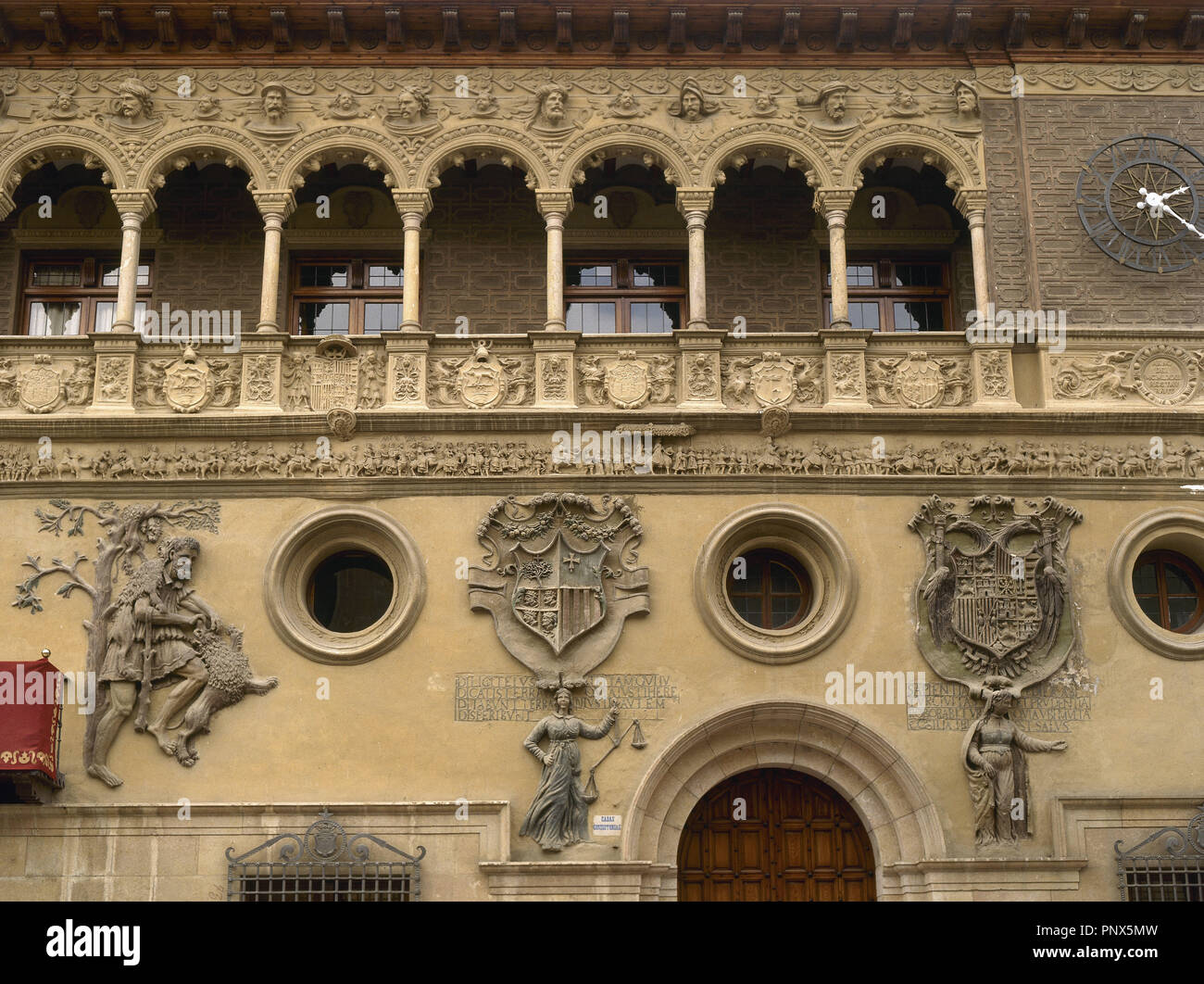 Spagna. Aragona. Tarazona Town Hall. Facciata. In stile rinascimentale. Il XVI secolo. Foto Stock