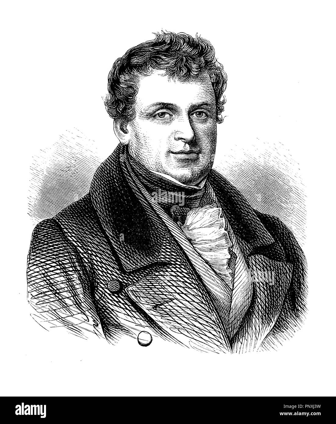 Ritratto di incisione di Daniel O'Connell (1775-1847), irlandese leader politico dell'emancipazione Cattolica Foto Stock