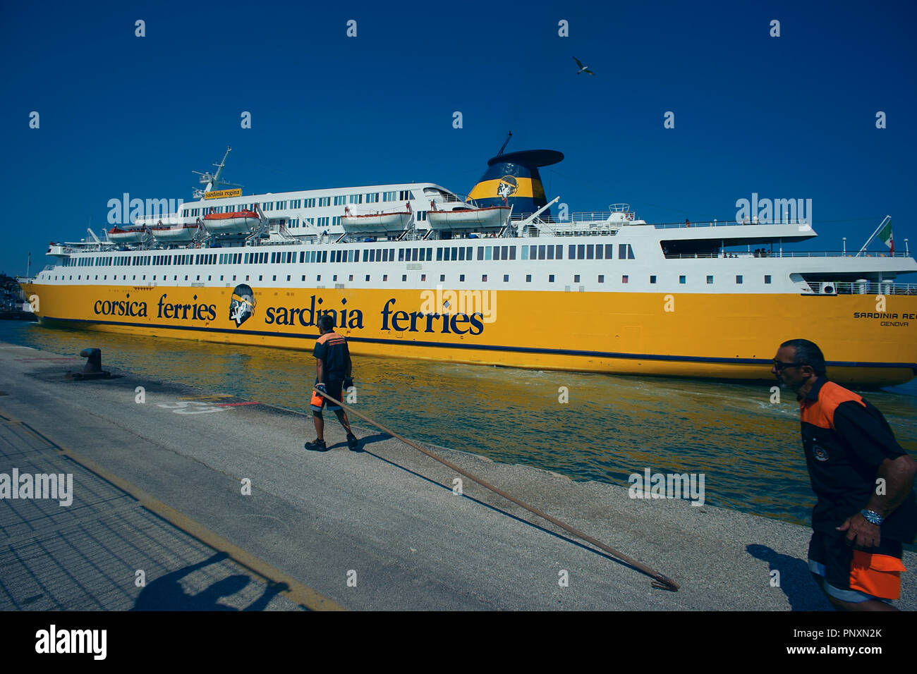 Traghetti Sardegna nel Piombino Porto, Toscana, Italia Foto Stock