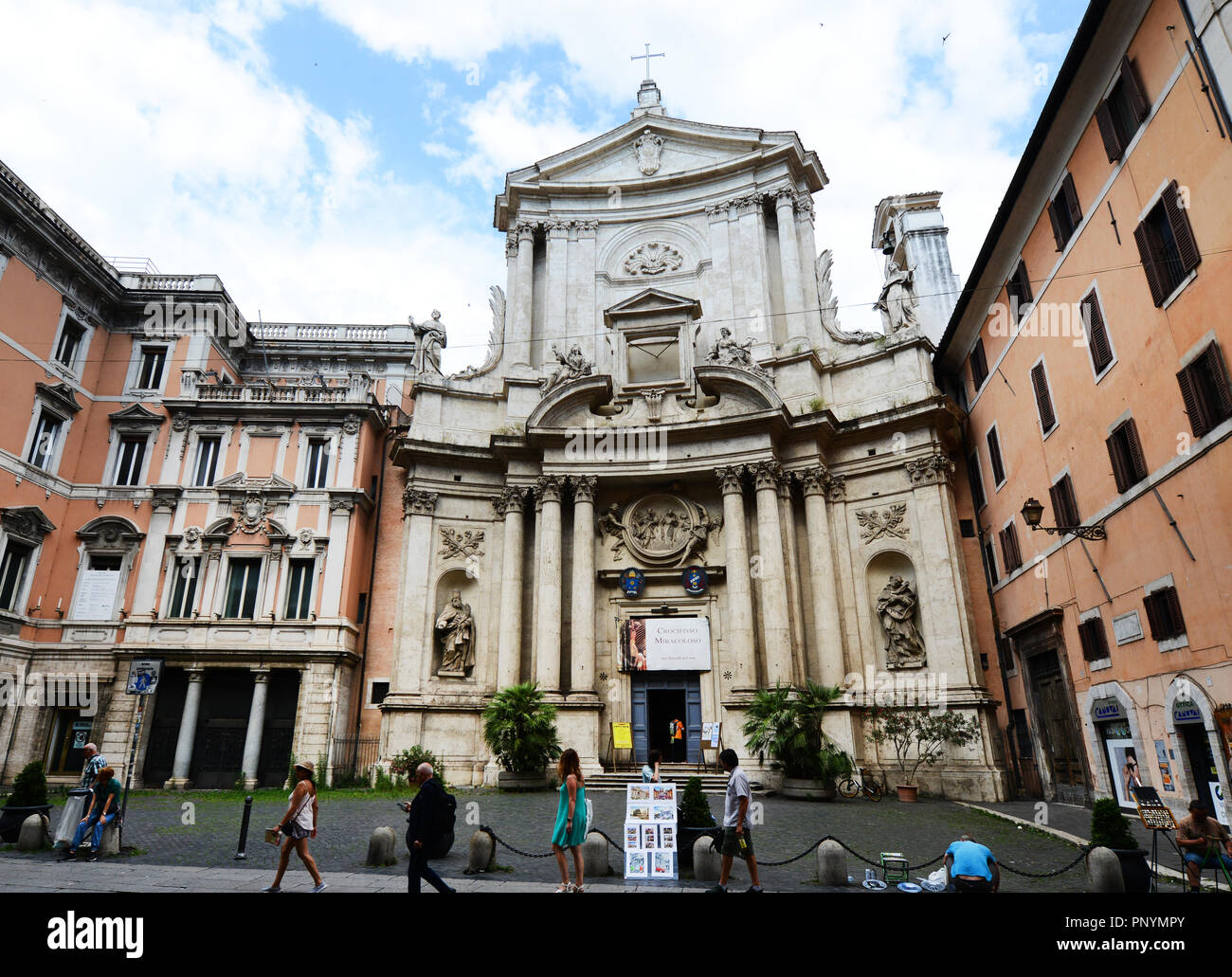 San Marcello al Corso su Via del Corso nel centro di Roma. Foto Stock