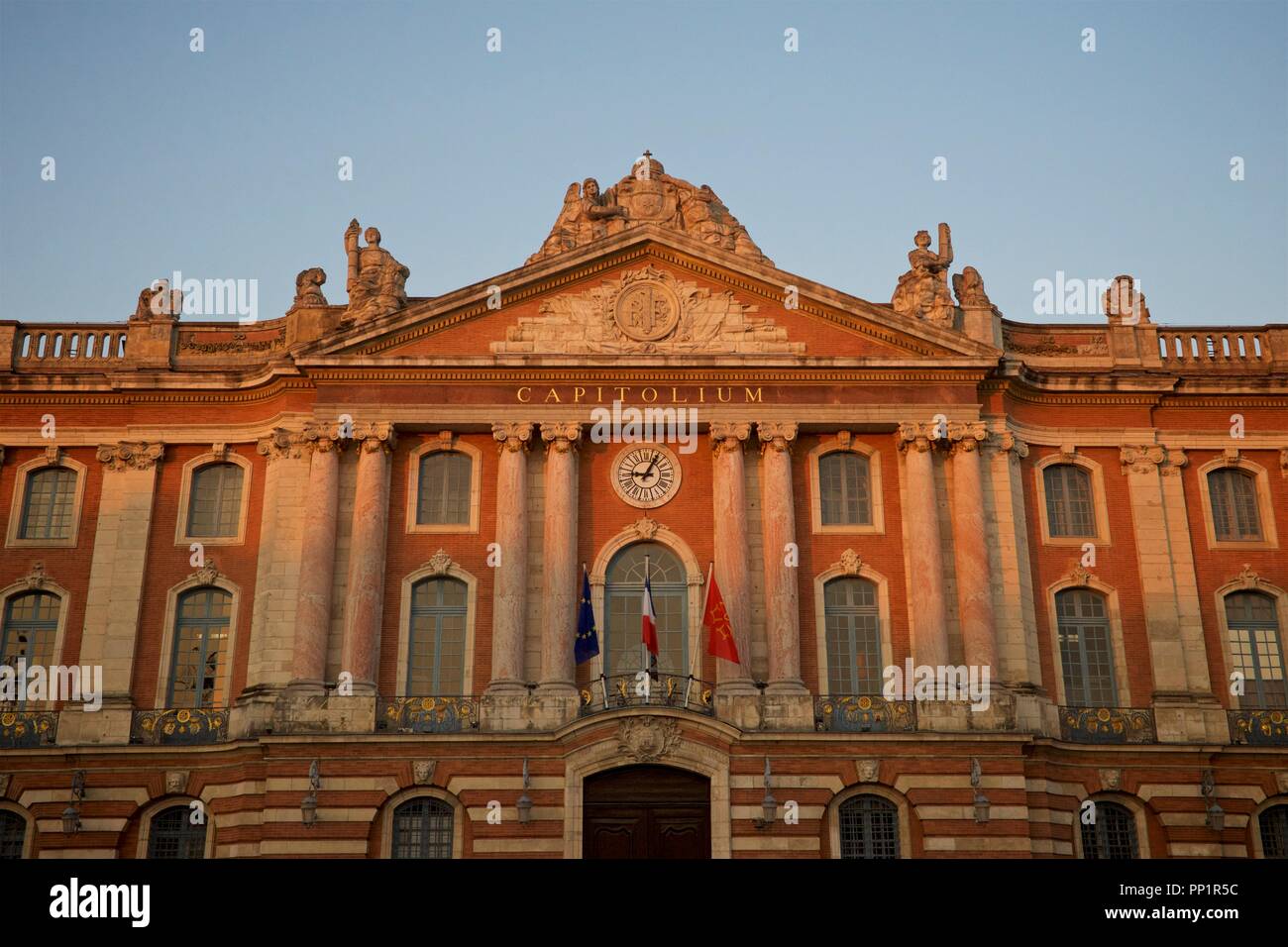 Capitol di Toulouse al tramonto Foto Stock