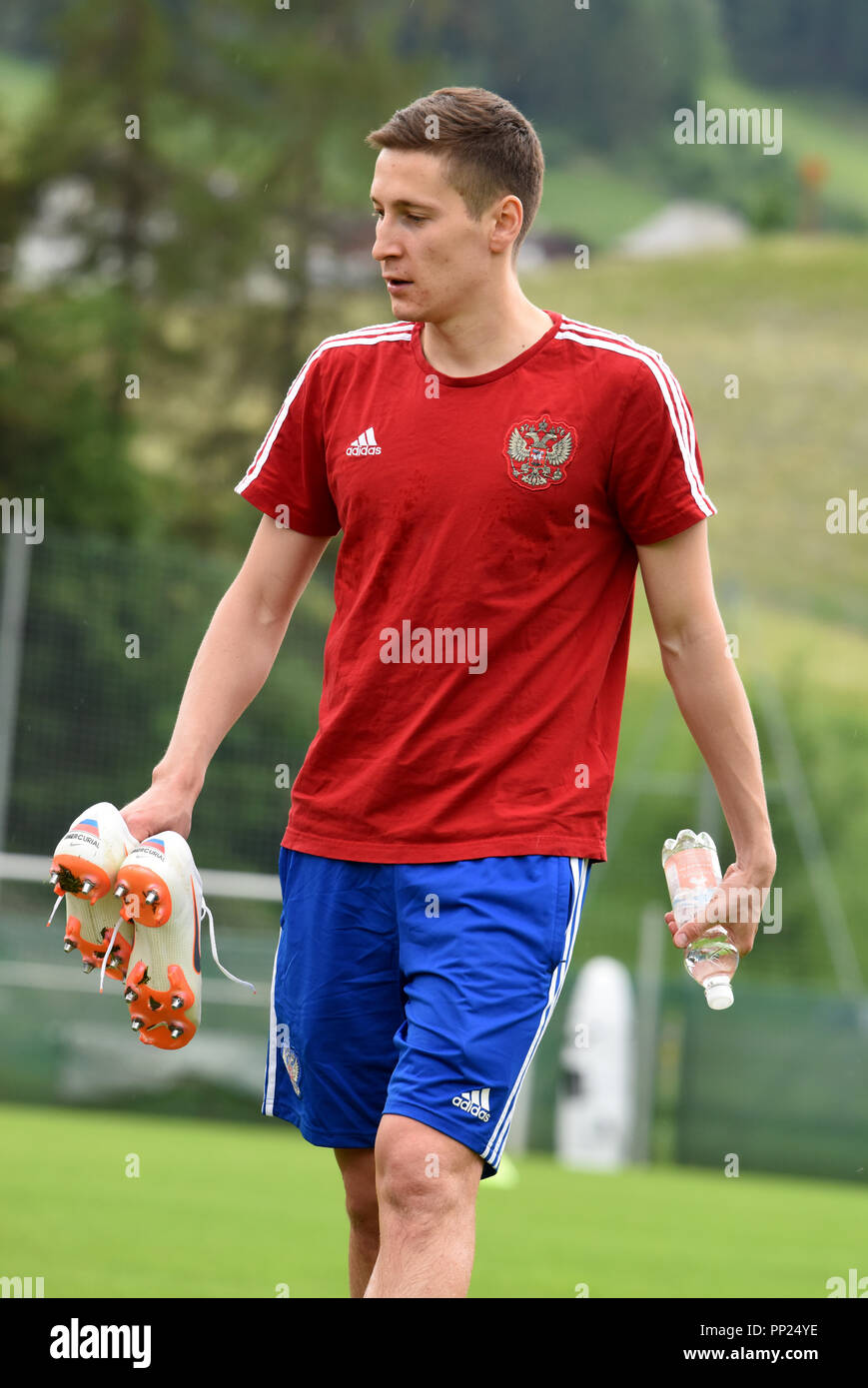 Di Neustift, Tirolo, Austria - 22 maggio 2018. Il calcio russo player Daler Kuzyaev durante il training camp in Neustift, Austria. Foto Stock