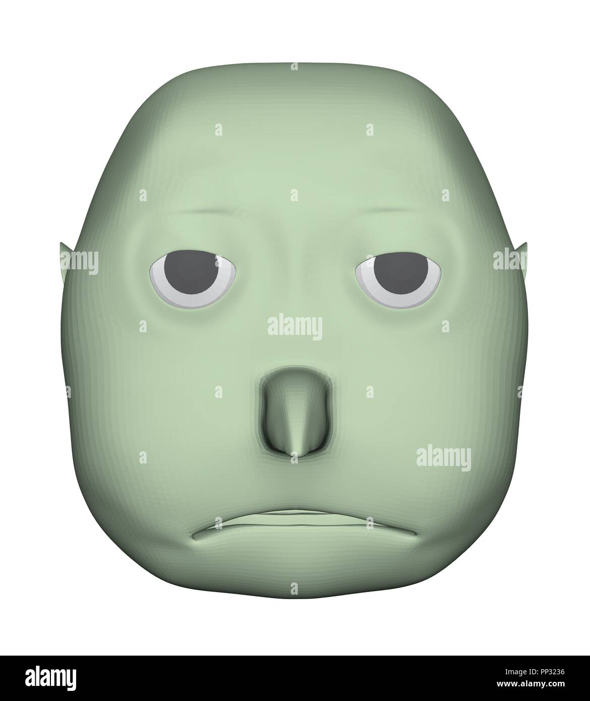Illustrazione Vettoriale creature astratta di testa. Faccina triste. Poligono, 3D. Illustrazione Vettoriale
