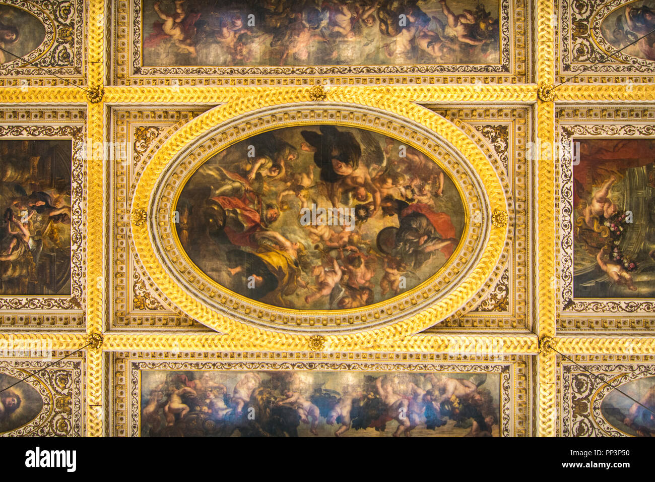 Banqueting House interno, un Landmark London edificio in Whitehall Foto Stock