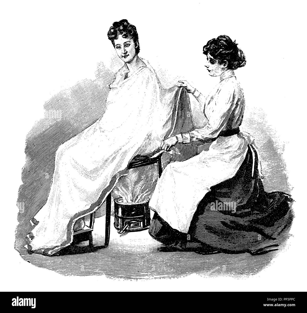 Sedia bagno a vapore per uso domestico, 1905 Foto Stock