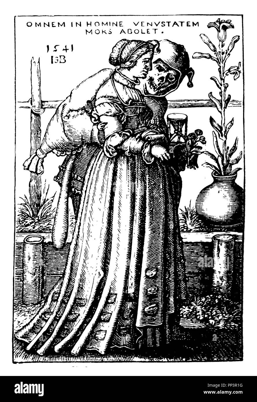 La morte e la moglie di Hans Sebald Beham, XVI secolo, shirtwaist 1898 Foto Stock