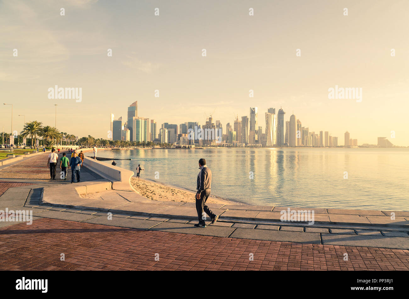 Doha corniche, Qatar, Medio Oriente Foto Stock