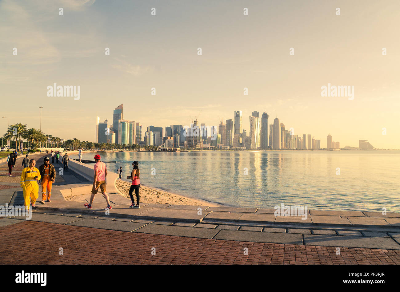 Doha corniche, Qatar, Medio Oriente Foto Stock