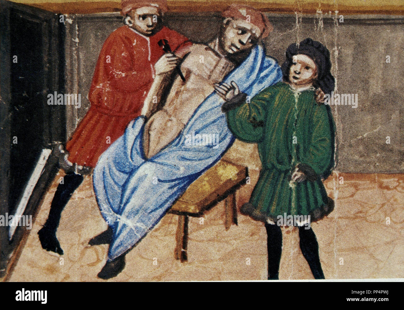 MS 2197 Foglio 492 - il canone della medicina - AVICENNA manoscritto - Chirurgia con incisione, 1438. Autore: AVICENA. Posizione: BIBLIOTECA UNIVERSITARIA. Bologna. ITALIA. Foto Stock