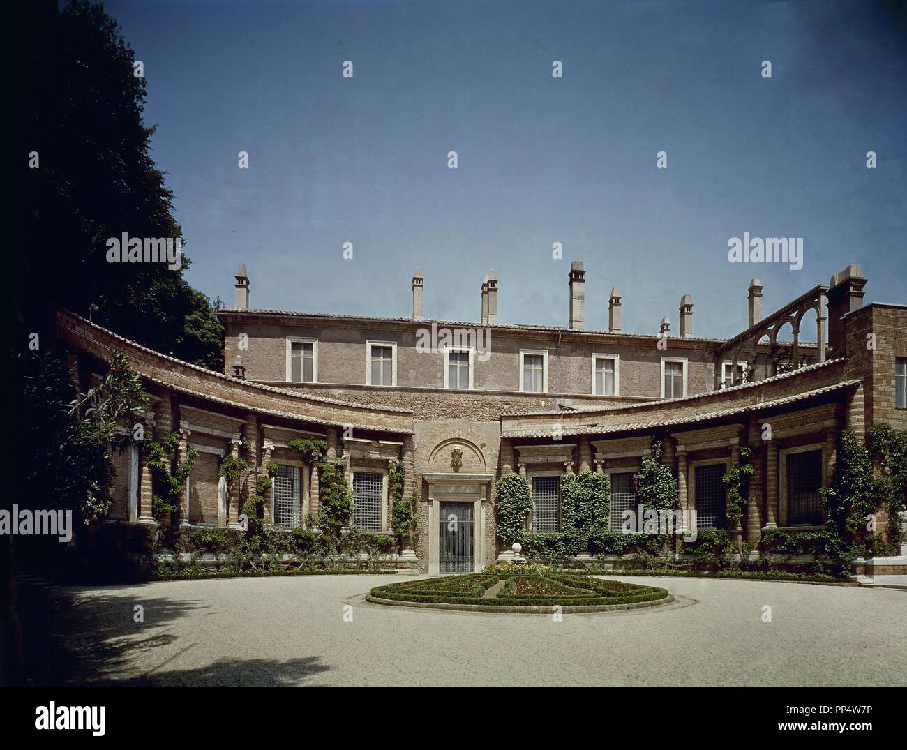 FACHADA DE LA ANTIGUA Villa Madama CONVERTIDA EN PRESIDENCIA DEL GOBIERNO - siglo XVI - RENACIMIENTO ITALIANO. Autore: SANGALLO-RAFAEL. Posizione: Villa Madama. Roma. ITALIA. Foto Stock