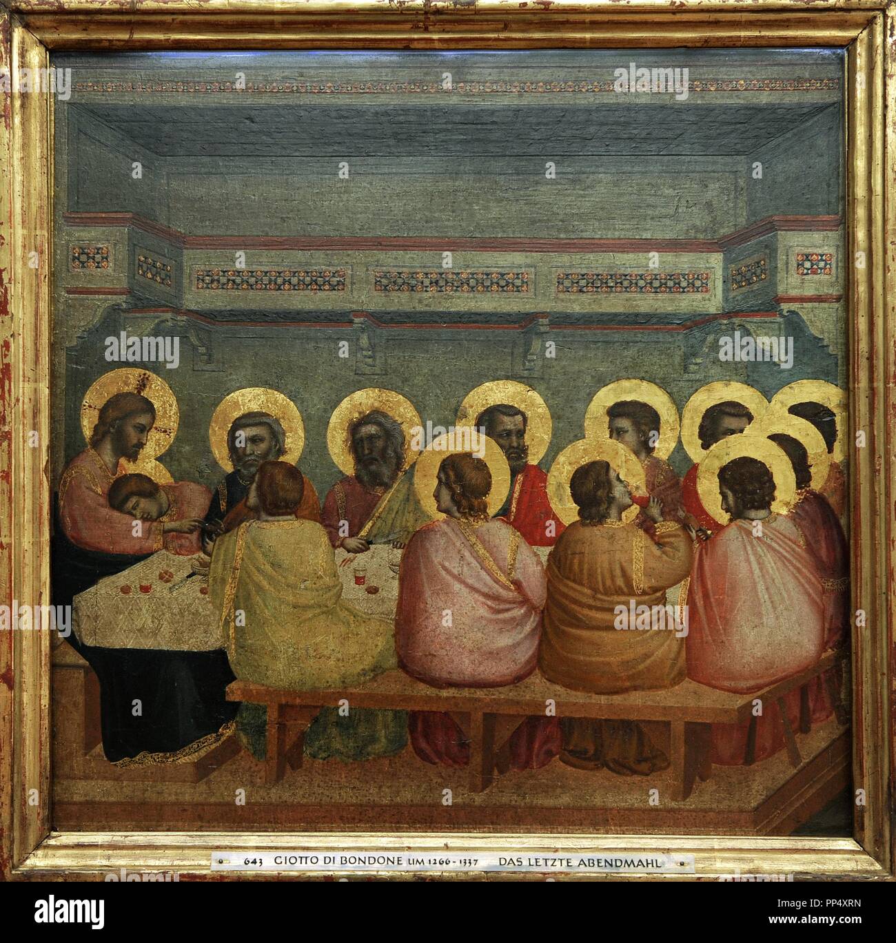 Giotto (1267-1337). Pittore italiano. Gotico. Ultima Cena, 1306. Dalla chiesa di Santa Croce a Firenze. Alte Pinakothek. Monaco di Baviera. Germania. Foto Stock