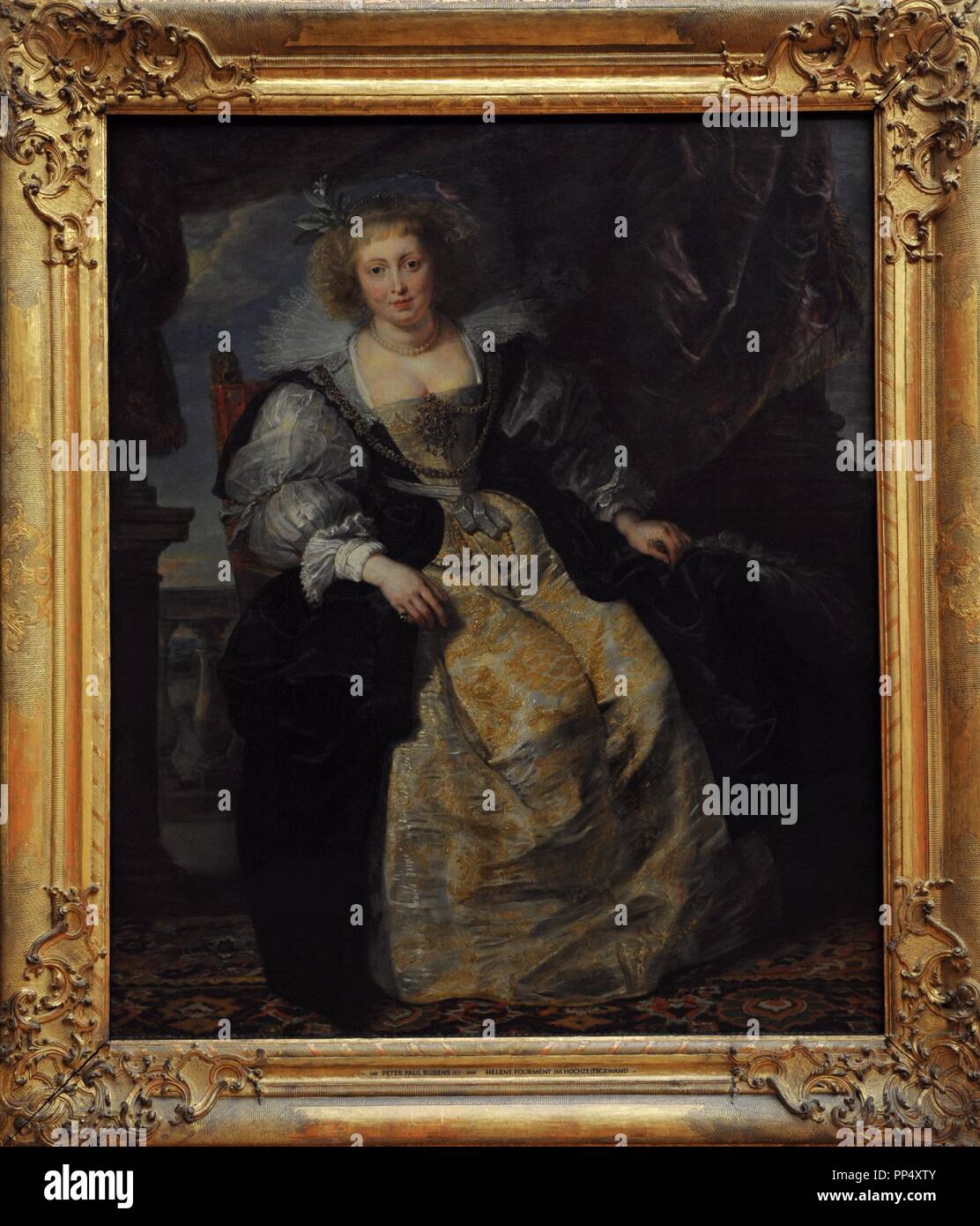 Peter Paul Rubens (1577-1640). Tedesco-nato fiammingo pittore barocco. Helene Fourment in abito da sposa. 1630/31. La seconda moglie. Olio su pannello. Alte Pinakothek. Monaco di Baviera. Germania. Foto Stock