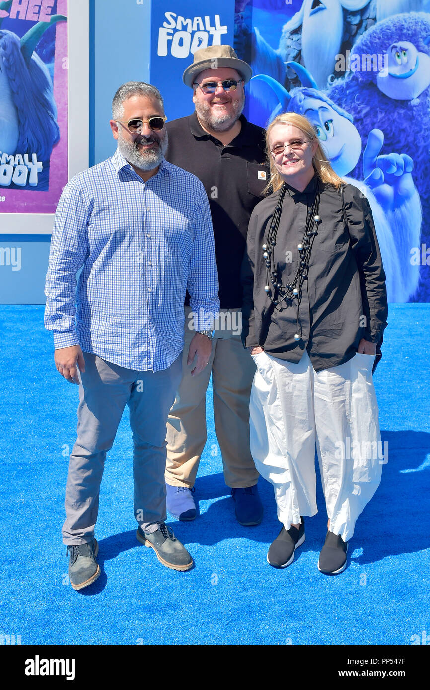 In California, Stati Uniti d'America. 23 Sett 2018. Glenn Ficarra John Requa e Bonne Radford frequentando il 'Smallfoot' premiere mondiale al Regency Village Theatre il 22 settembre 2018 a Westwood, California. Credito: Geisler-Fotopress GmbH/Alamy Live News Foto Stock