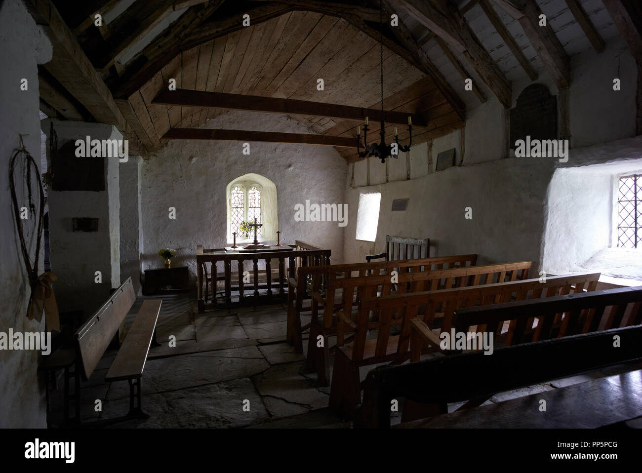 Chiesa Llanrhychwyn, Gwynedd Foto Stock