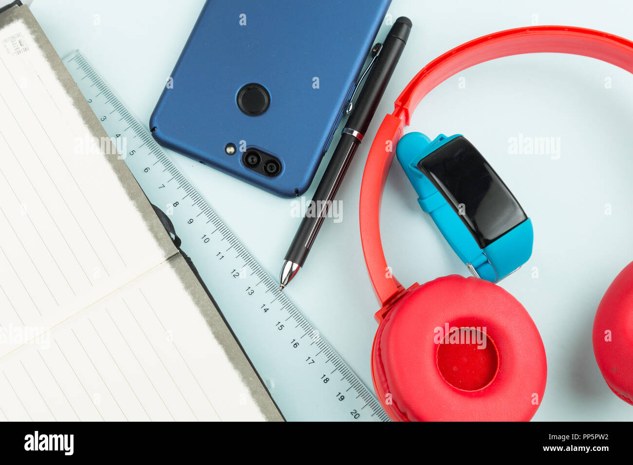 Moderno e stilysh workspace per studente Foto Stock