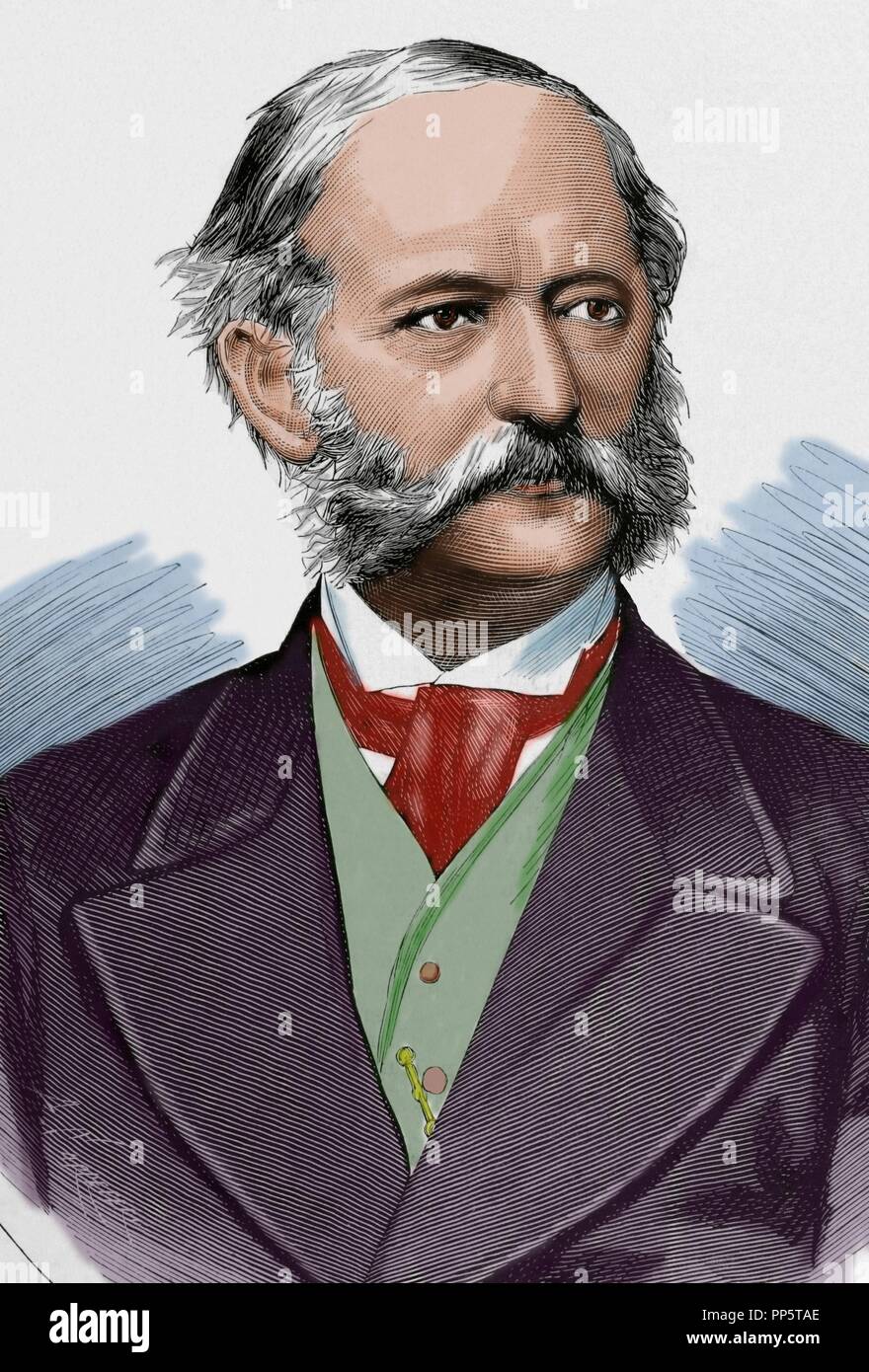 Il barone Heinrich Karl von Haymerle (1828âA i 1881) era un statista austriaco. Servita come ambasciatore di Copenaghen (1864), che ha preso parte ai negoziati per il Trattato di Praga (1866), e da Berlino è andato a Costantinopoli (1868), di Atene (1869), l'Aia (1872), e nel 1877 il giudice italiano. Egli ha rappresentato la Austria-Ungheria al congresso di Berlino nel 1878 e servito da ministro degli Esteri dal 1879 al 1881. 'L'Spagnolo e illustrazione americana, 1879". Incisione colorata. Foto Stock