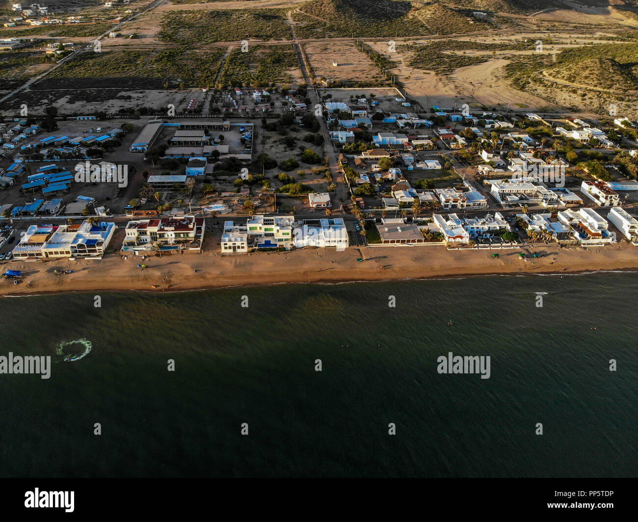 Vista aerea della baia di Kino in Sonora, Messico. Spiaggia. Destinazione turistica........ Vista aerea de Bahía de Kino en Sonora, México. playa. Destino Turistico Foto Stock