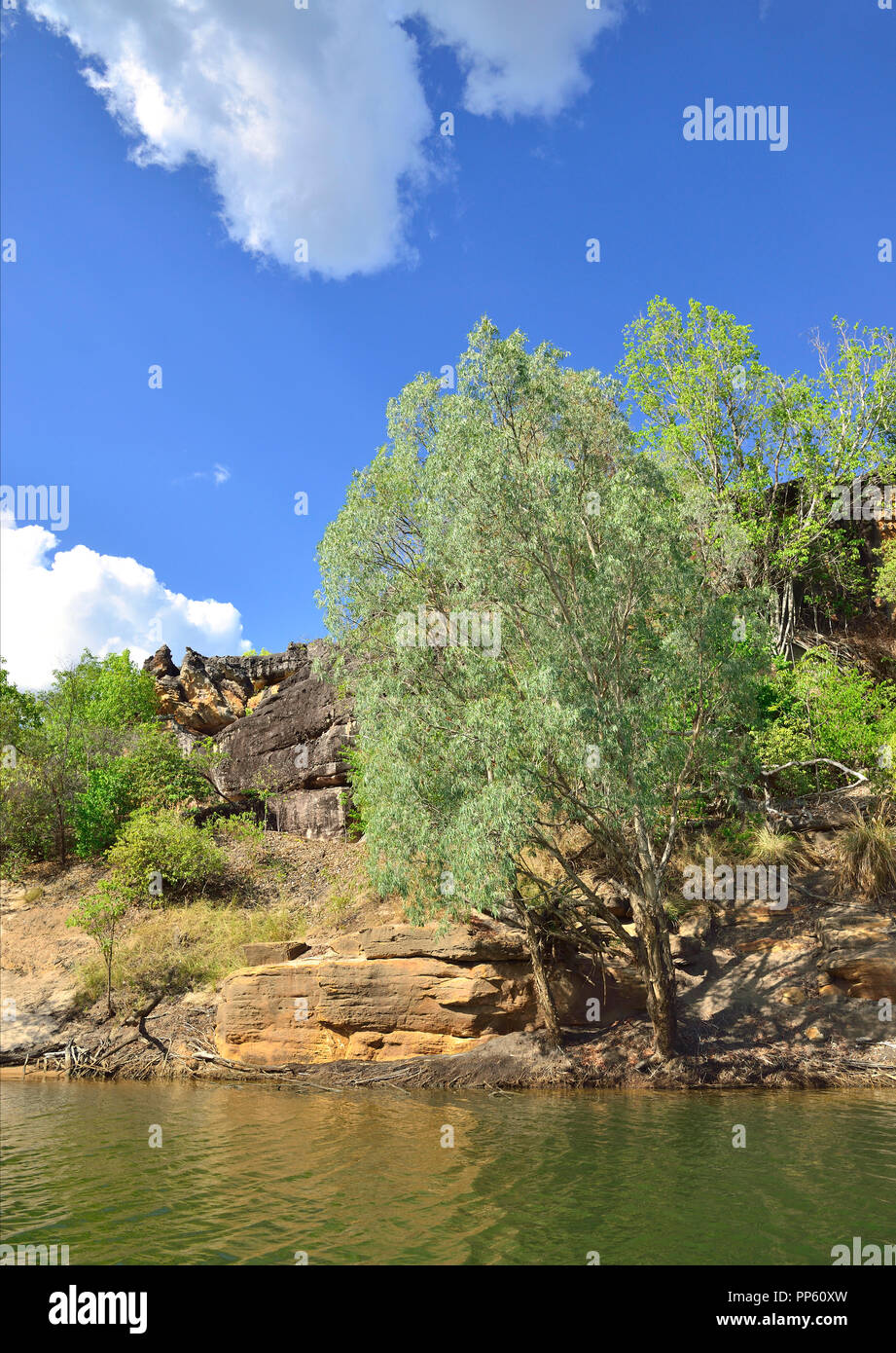 Viste di Arnhem Land preso dalla East Alligator River,Territorio del Nord, l'Australia Foto Stock