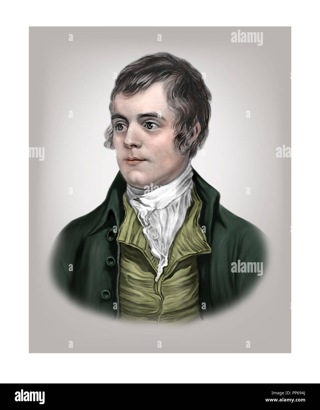 Robert Burns 1759 - 1796 poeta Scozzese cantautore Foto Stock